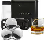 Berlinzo - Molde para hacer bolas de hielo, 2 esferas de whisky transparentes de 2.4 pulgadas, no eléctrico