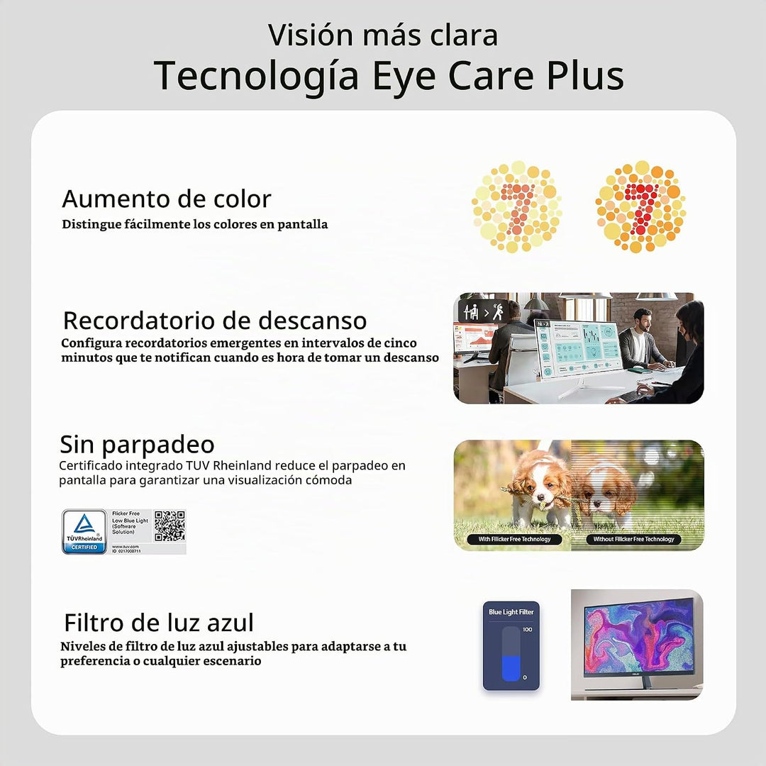 ASUS Monitor de cuidado ocular 1080P de 27 pulgadas (VU279HFI-W) -...