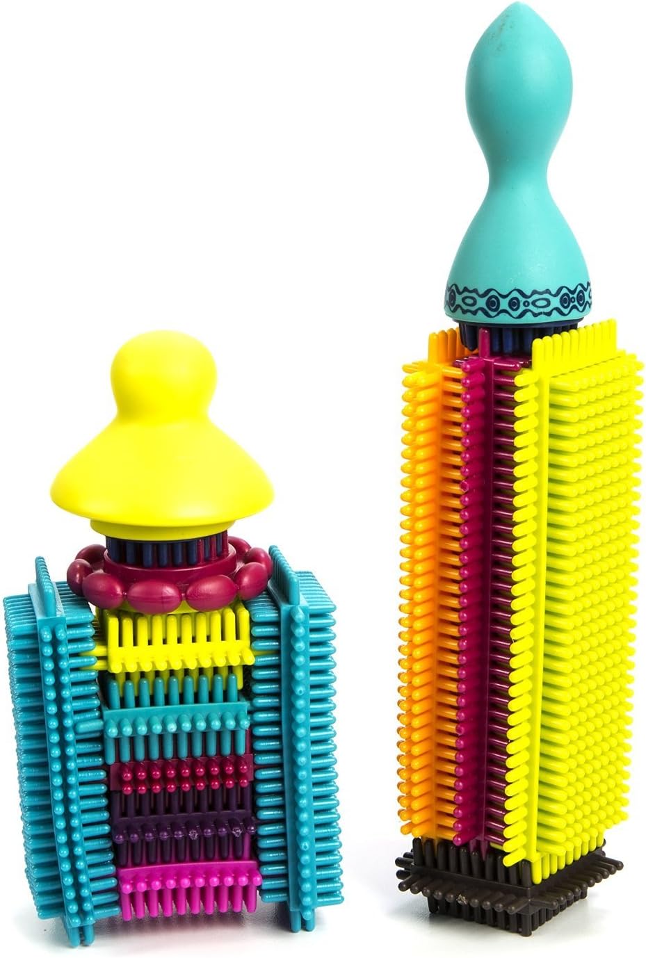 B. toys Bloques de cerdas, 68 bloques entrelazados en frasco, construcción