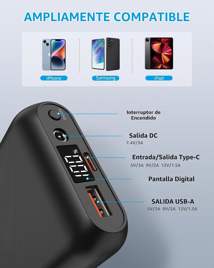 Paquete de batería de chaleco térmico de 7.4 V 16000 mAh compatible...