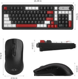 MageGee V990 Combo de teclado y mouse inalámbricos cremosos, 99 tec...