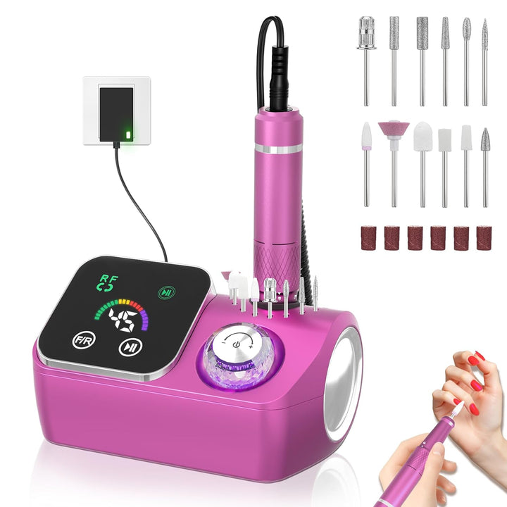 PYVOLA Taladro de uñas eléctrico profesional E-File Máquina - Kit d...