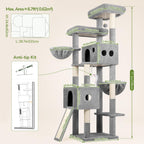Globlazer Tall Cat Tower - Casa de árbol extragrande para gatos, S77D, gris