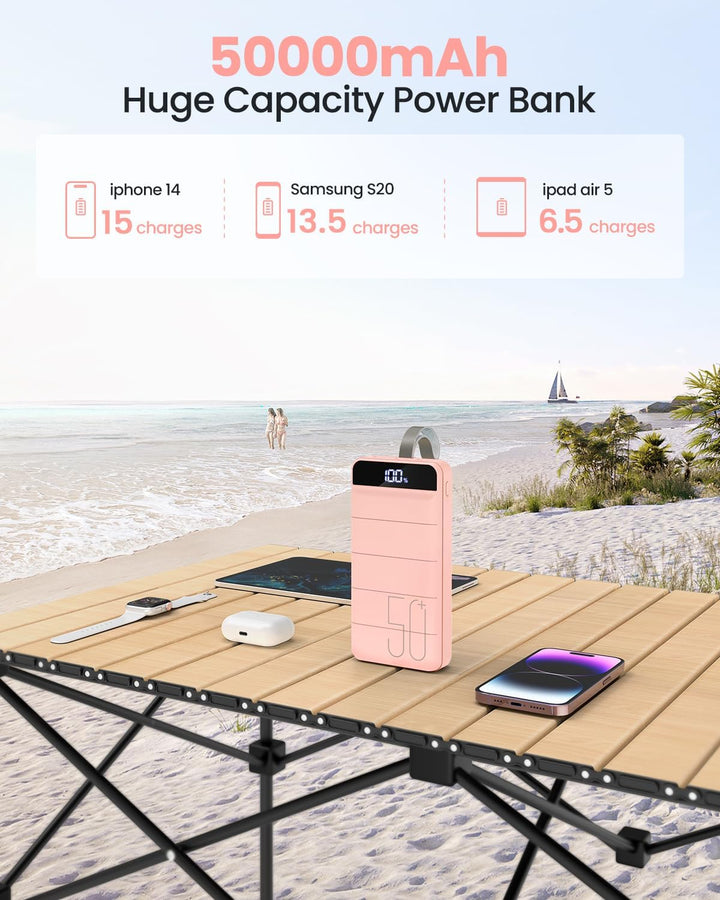 DAOLOT Banco de energía de carga rápida 50000mAh - 22.5W cargador p...