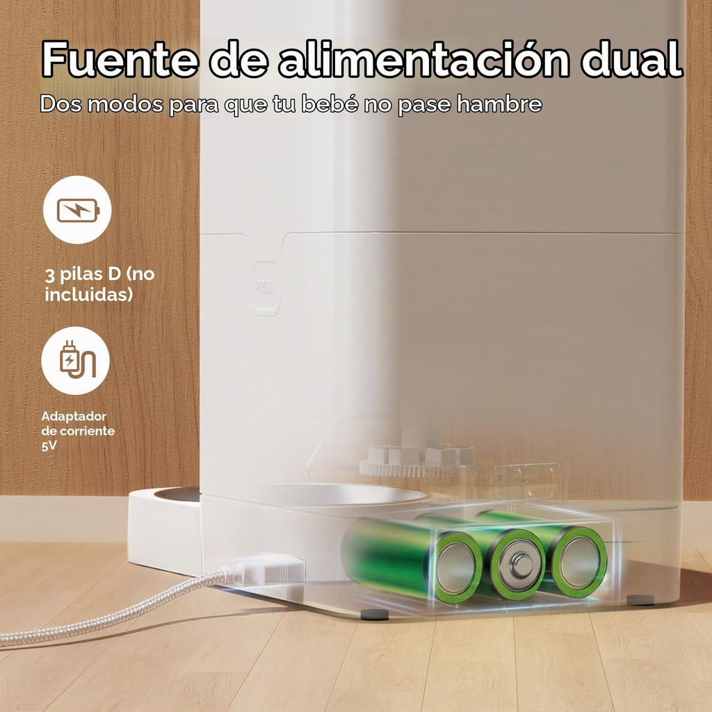 VOLUAS - Comedero automático para gatos, dispensador de alimentos secos con temporizador de 4 litros para gatos y perros