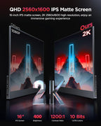UPERFECT Monitor portátil para juegos 2K 120Hz, 16" 2560x1600 Q...