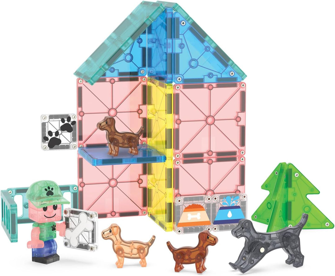 MAGNA-TILES Puppy Park - Juego de construcción magnética