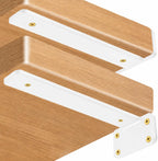 Paquete de 12 soportes de estante en L ocultos, color blanco, de 8 pulgadas (1/5 pulgadas de grosor), soportes de estante de hierro, metálicos, industriales, modernos