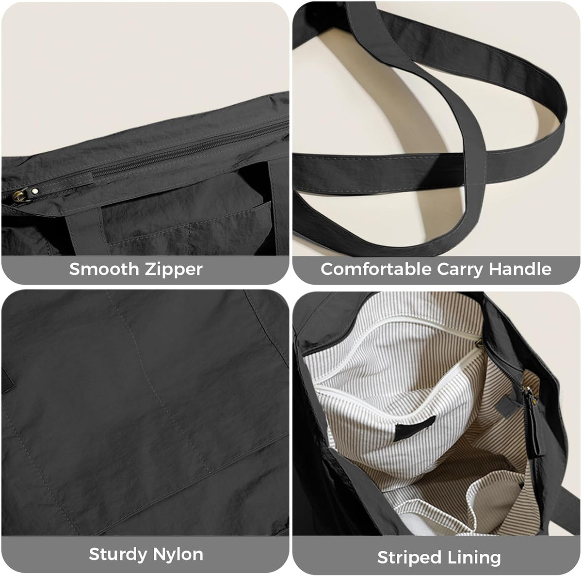 Bolso de mano para mujer, unisex, ligero, de nailon, bolsos y bolsos, grande, informal, para viajes, gimnasio