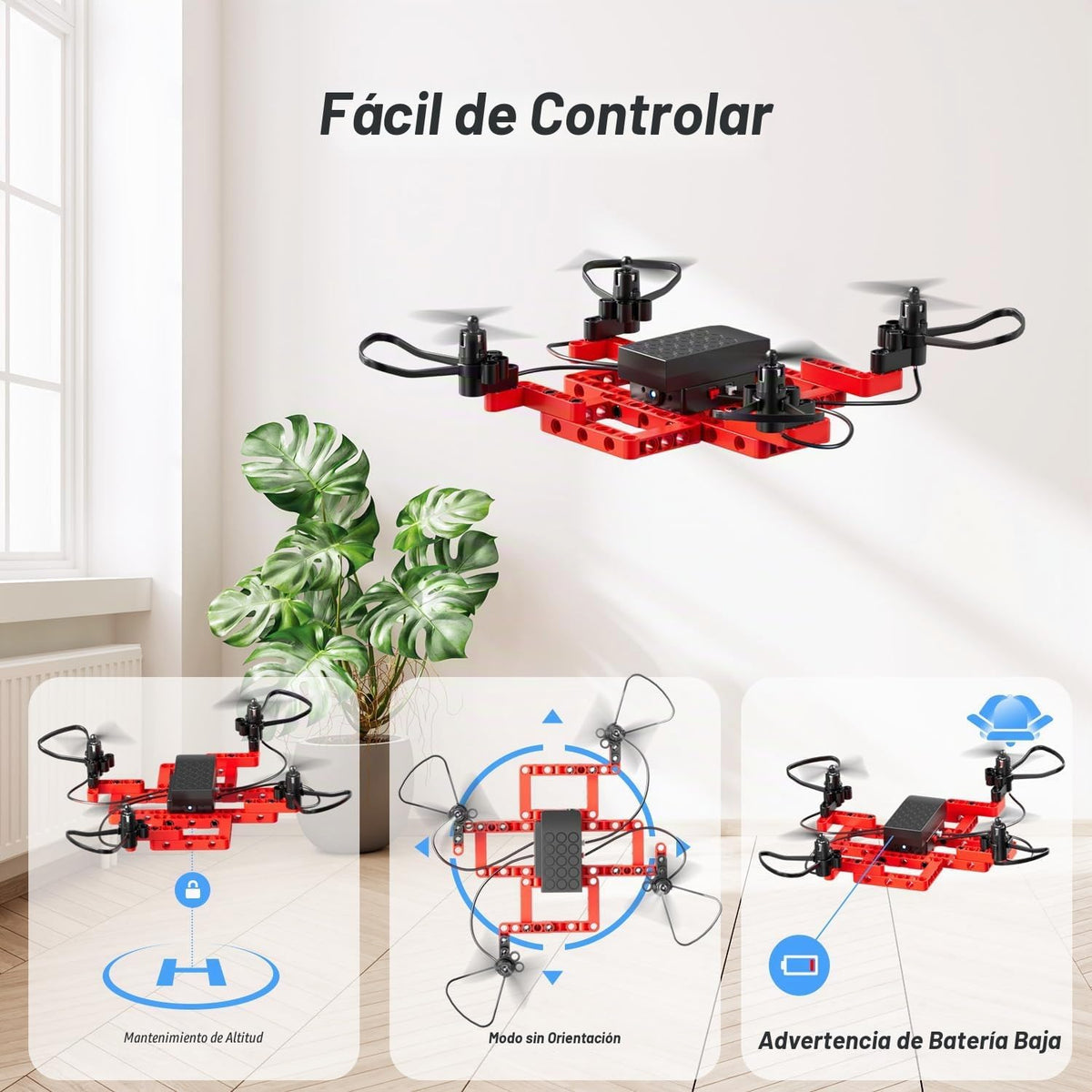 Mini Drone para niños y principiantes, Kits de construcción de drones 5-EN-1 DIY creativos para que los niños construyan sus propios drones, 5 diseños diferentes, con altitud estática