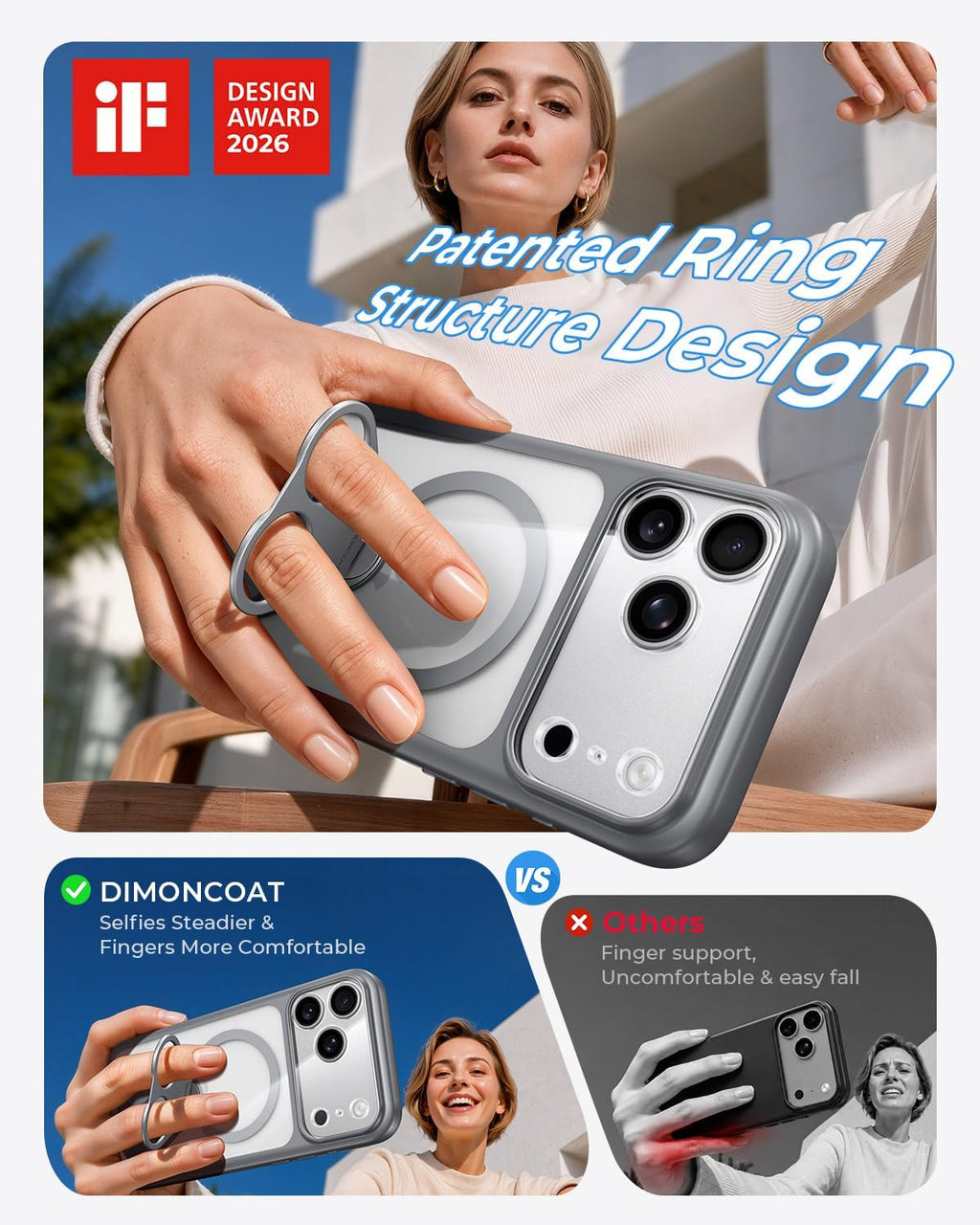 Fuerte magnético y soporte sin costuras de 360° para iPhone 18 Pro Max