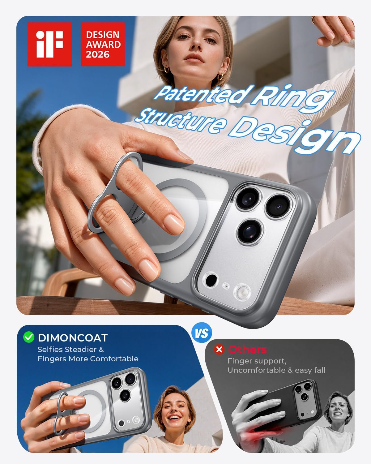 Fuerte magnético y soporte sin costuras de 360° para iPhone 18 Pro Max