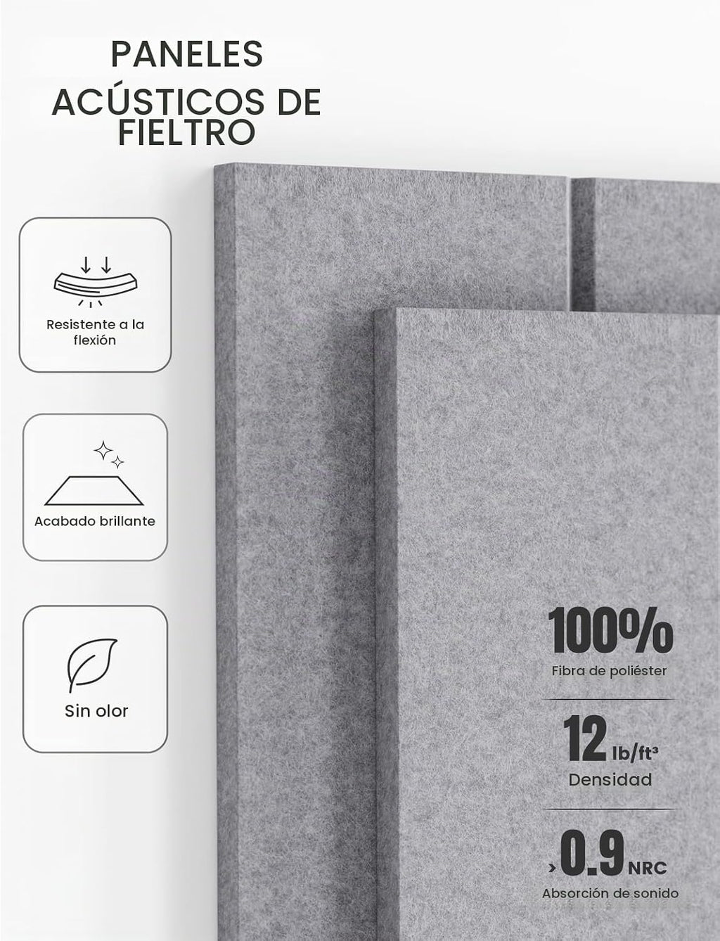 Tablón de anuncios de fieltro con autoadhesivo, paquete de 12