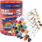 Lebze - Crayones lavables jumbo, 24 colores no tóxicos, regalo para niños