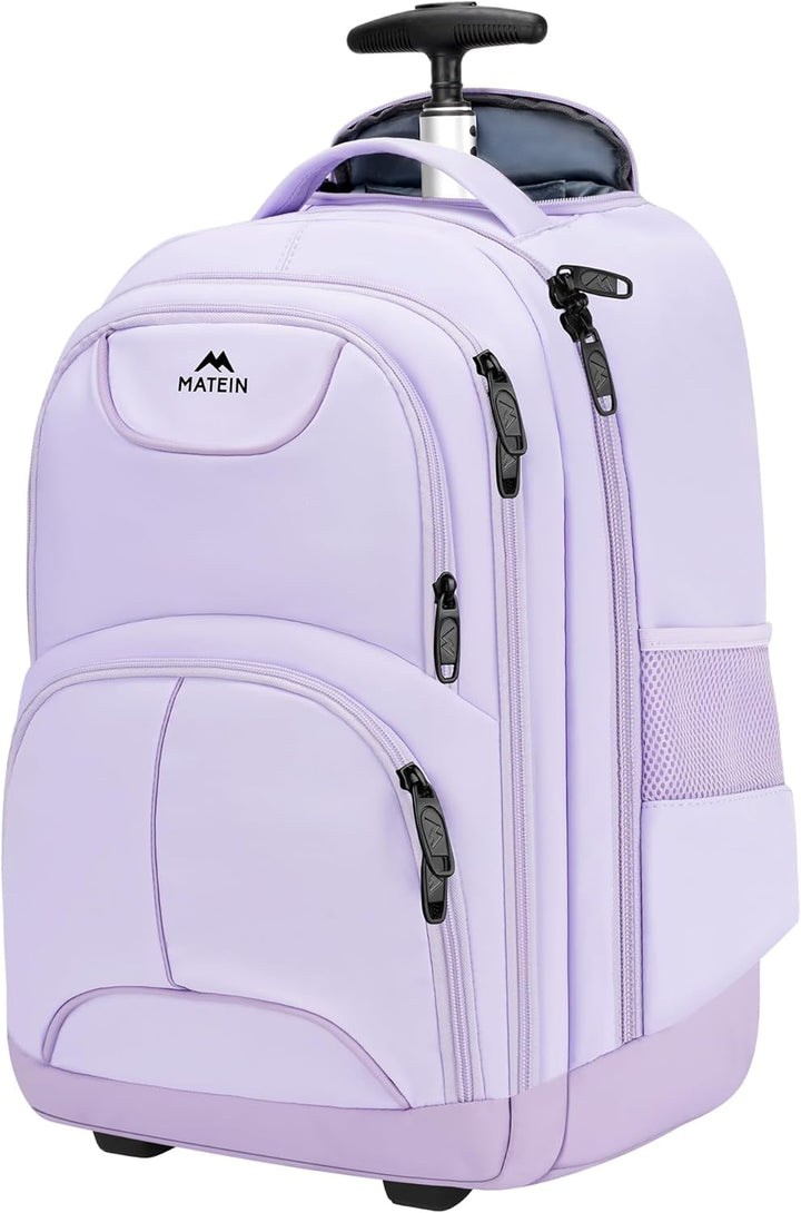 MATEIN Mochila con ruedas para mujer, mochilas de viaje para laptop...