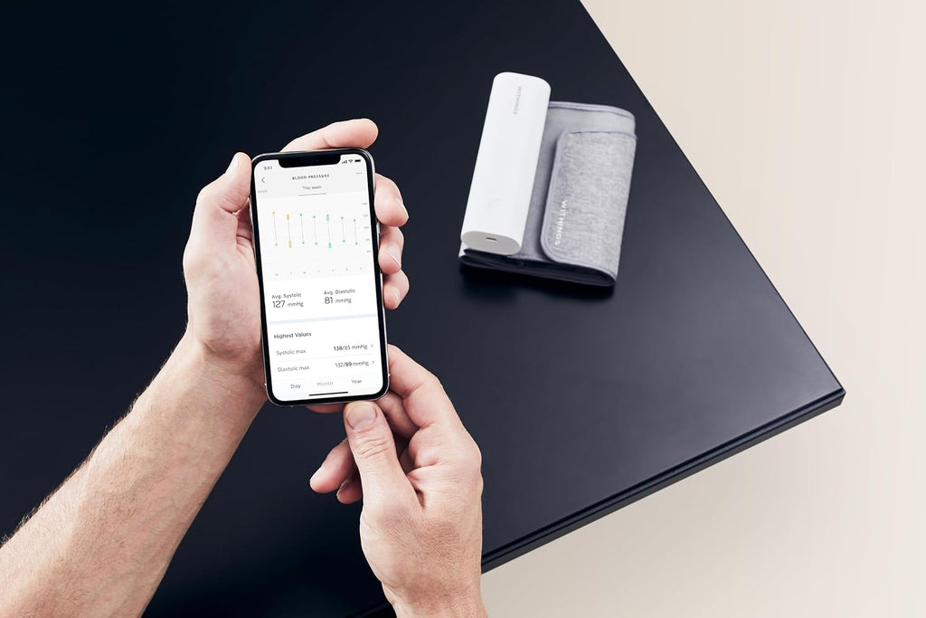 Withings BPM Connect - Brazalete digital de presión arterial y monitor de frecuencia cardíaca - Brazalete de presión arterial para máquina de presión arterial, aprobado por la FDA, elegible para FSA