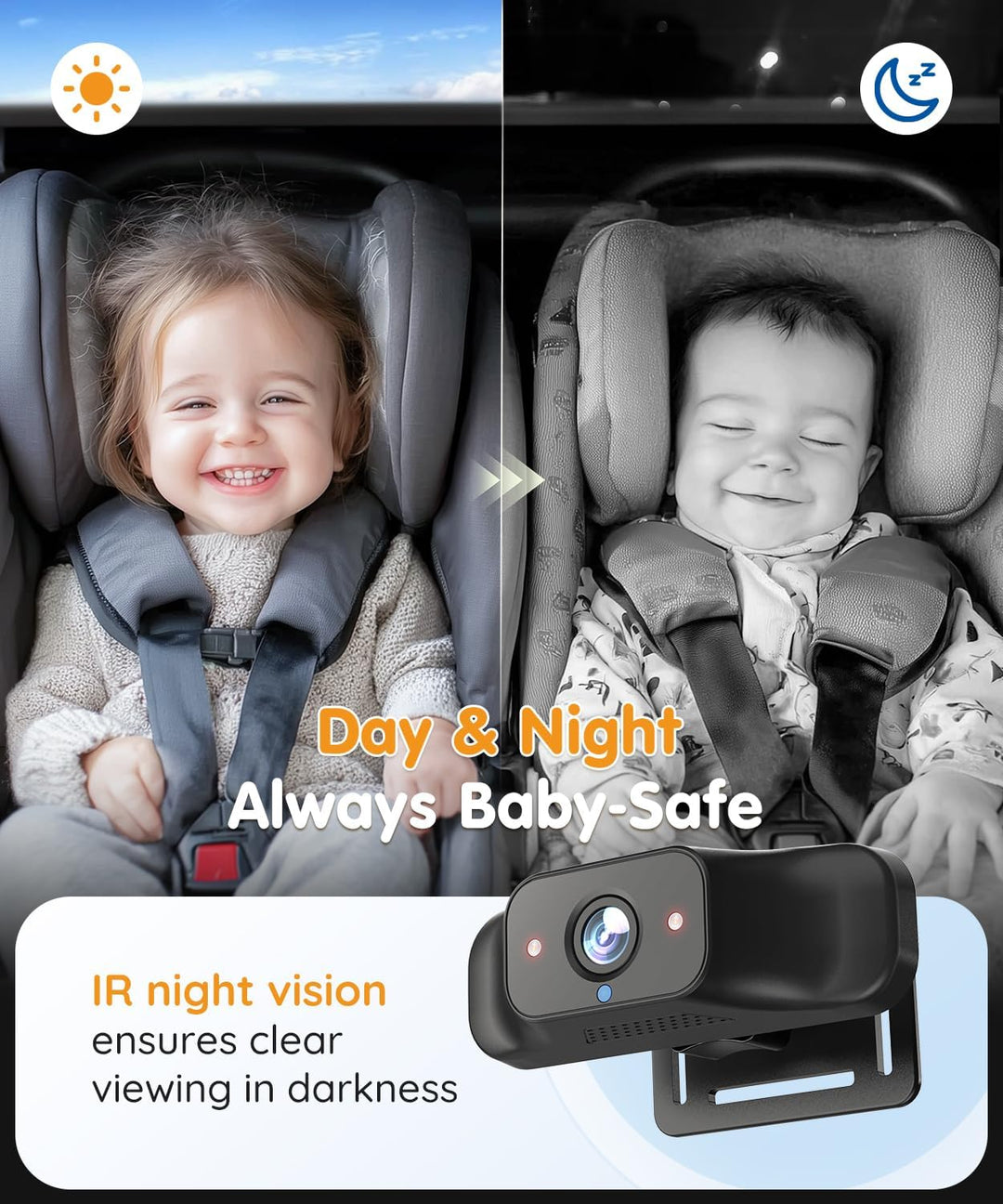 Babyvue BC1 - Cámara de coche para bebé pantalla HD 1080P