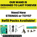 Forever Stick - Varita irrompible para gato, juguete de plumas duradero