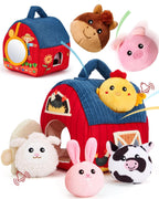 hahaland Juguetes para bebé 6-12 meses - Animales de granja de peluche sorpresa