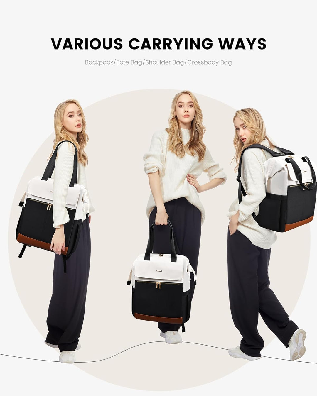 LOVEVOOK Mochila para Laptop para Mujeres, Mochila de Trabajo Conve...