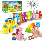 BOLZRA Juego de juguetes de tren de animales de granja para niños pequeños