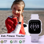 GOLDEN HOUR Relojes deportivos digitales para niños con rastreador de fitness, reloj despertador, cronómetro, sin aplicación, regalos de cumpleaños impermeables para niñas y niños de 4 a 12 años