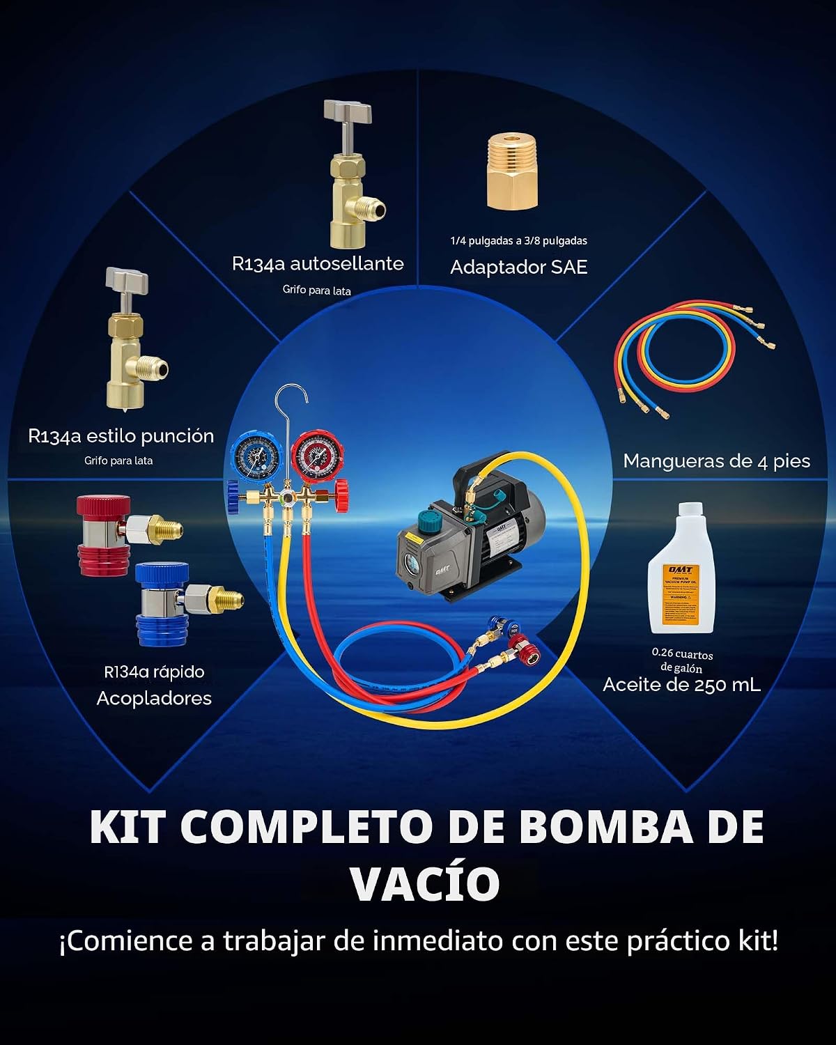 Orion Motor Tech Juego de bomba de vacío y medidor de CA, kit de ma...