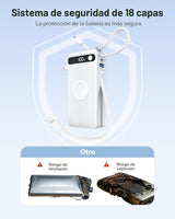 10000mAh 22.5W Power Bank Cargador portátil con cables incorporados...