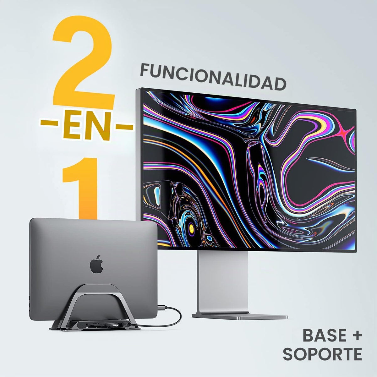 ALOGIC 10 en 1 USB-C Dual Monitor Dock con 2 HDMI, 3 puertos USB, lector de tarjetas SD y microSD, entrega de energía de 100 W, Gigabit Ethernet y conector de audio de 0.138 in