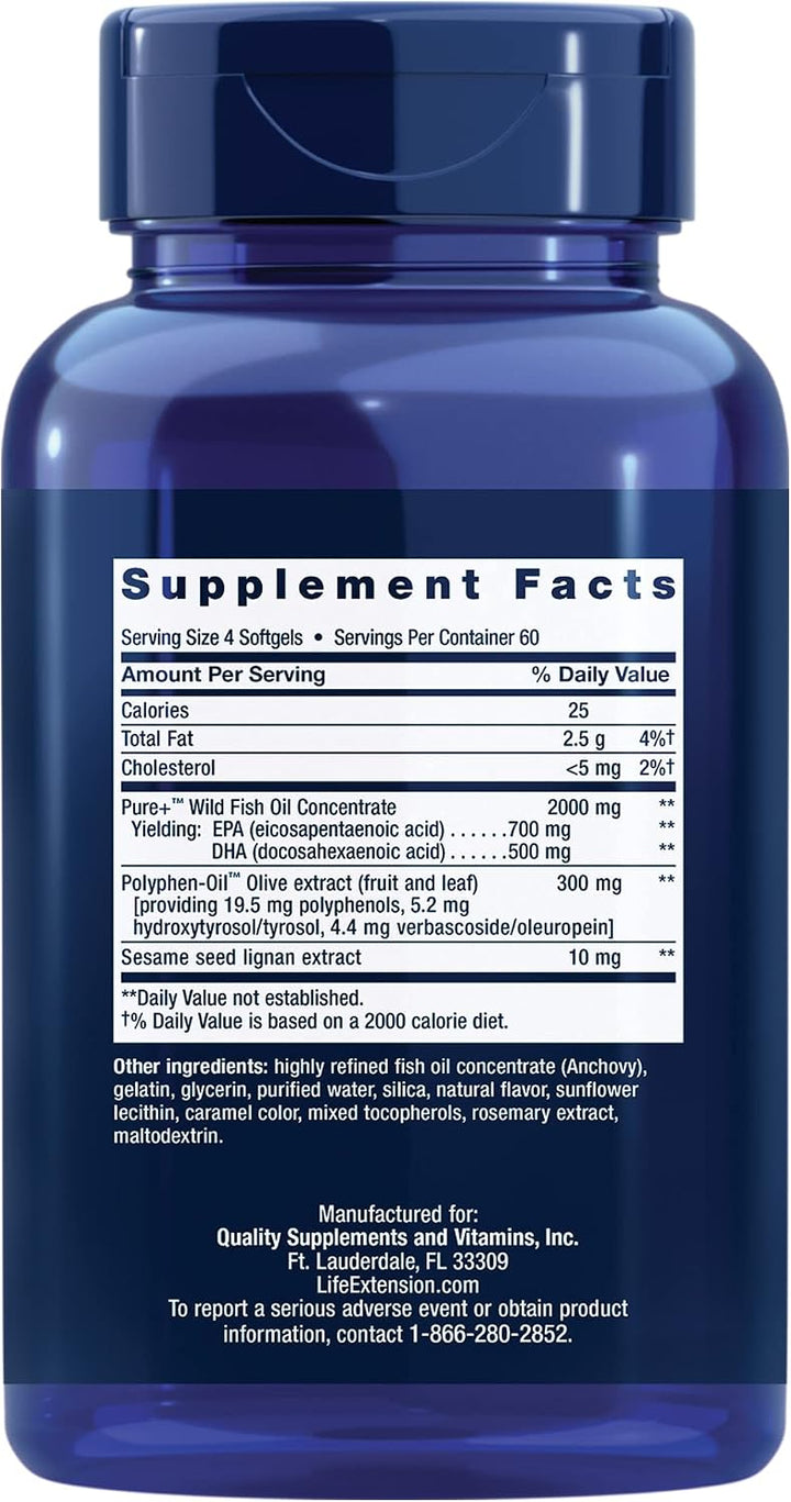 Life Extension Aceite de pescado Super Omega-3 EPA\/DHA, lignanos d...