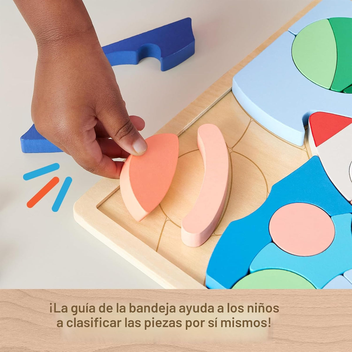 Fisher-Price Rompecabezas de bloques espaciales de madera para preescolar