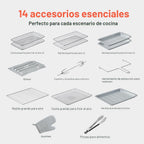 HotKing Combo de horno tostador de freidora de aire de doble zona, horno de
