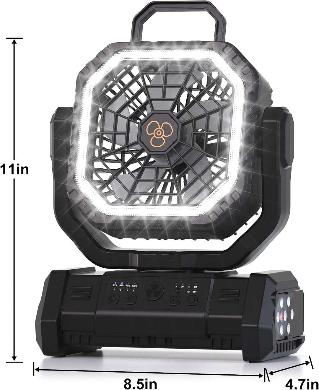 Honesorn - Ventilador de camping recargable de 20000 mAh con LED y...