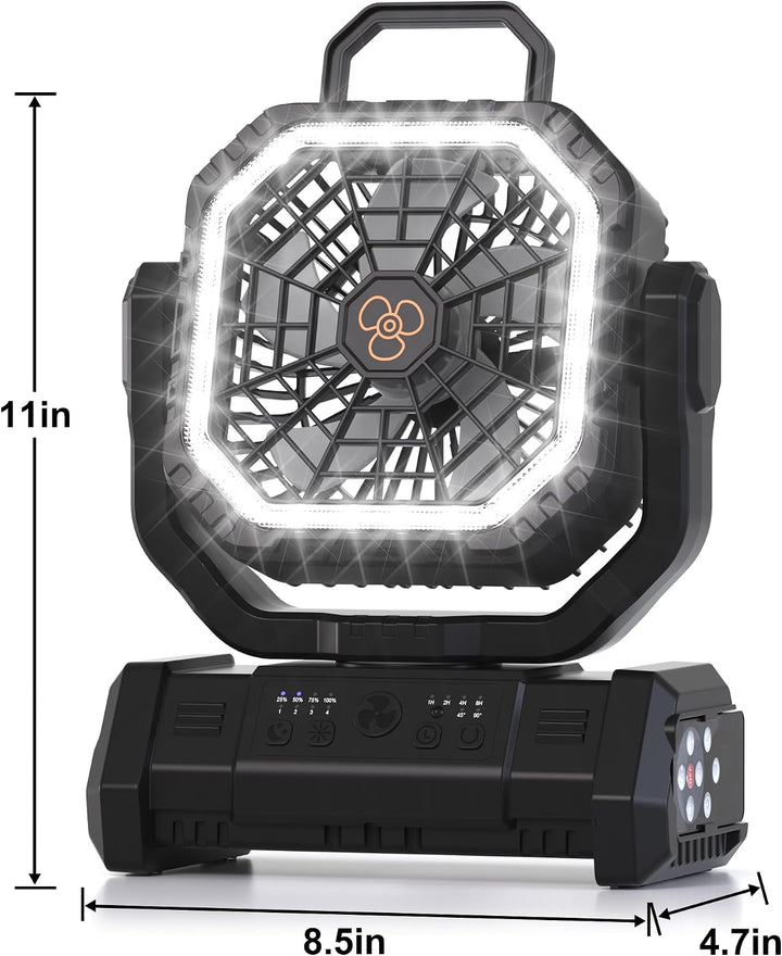 Honesorn - Ventilador de camping recargable de 20000 mAh con LED y...