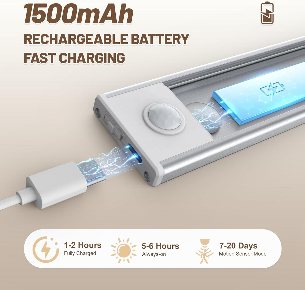 Paquete de 6 luces inalámbricas para debajo del gabinete, 32 luces LED con sensor de movimiento, luces magnéticas recargables para interiores, funciona con pilas, luces debajo del mostrador para