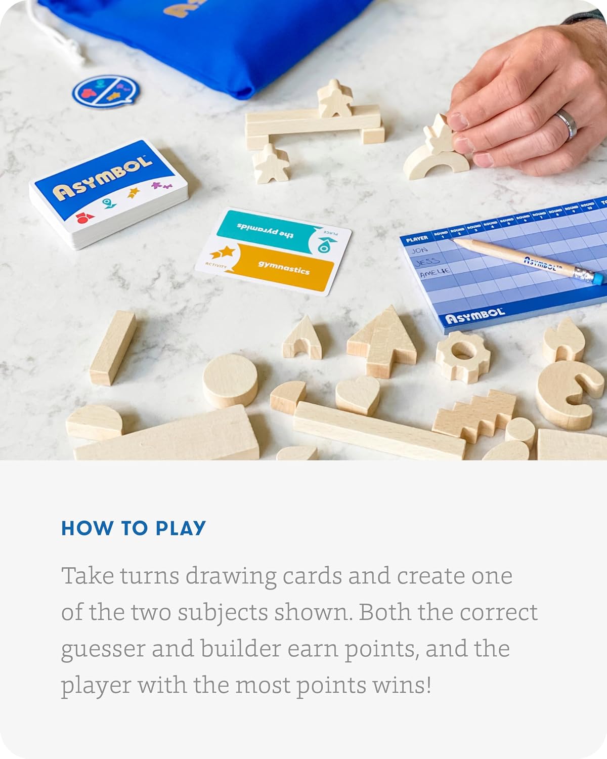 SimplyFun Asymbol - Un juego de construcción y comunicación que desafía tu creatividad e imaginación - 3 a 6 jugadores - Un juego para niños a partir de 8 años