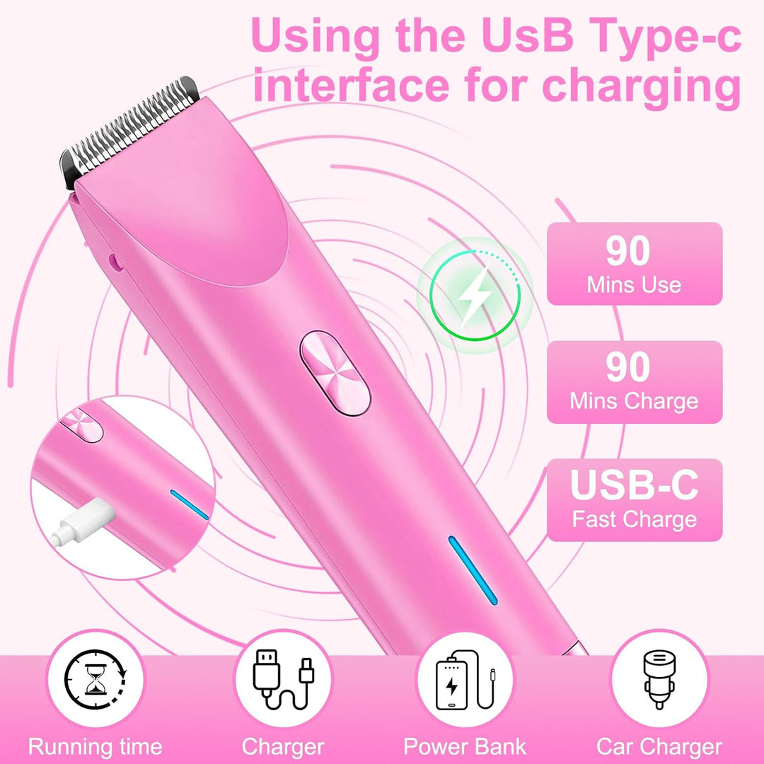 Debark Recortadora de bikini 2 en 1 para mujer, maquinilla de afeit...