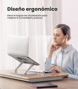 JOIOT Soporte ajustable de aluminio para portátil, elevador ergonóm...