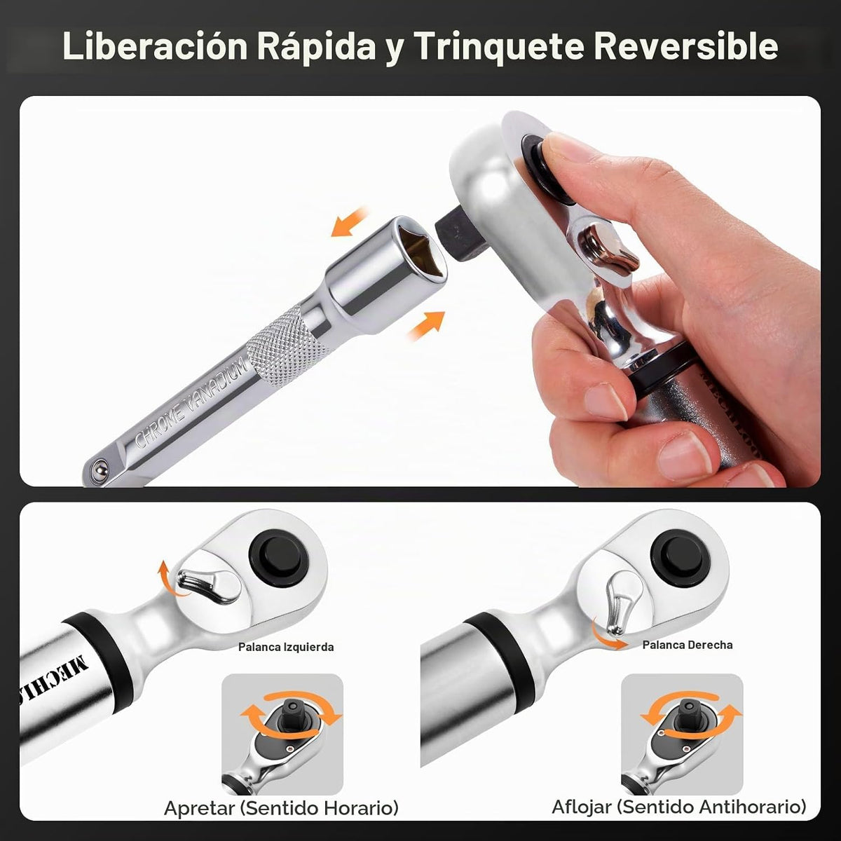 Llave dinamométrica digital, 1/2 pulgada, 7.4-147.5 ft-lb, 2% de