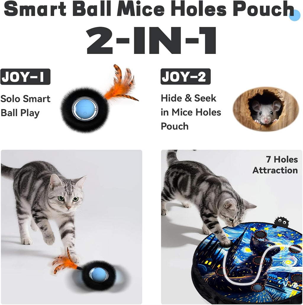 Juguete interactivo para gatos de interior, bola activada por movimiento y