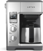 Lotus Cafetera con escala molida, cafetera programable de 10 tazas, The Top Drip, 1500 vatios, acero inoxidable, serie profesional, LTSCM500