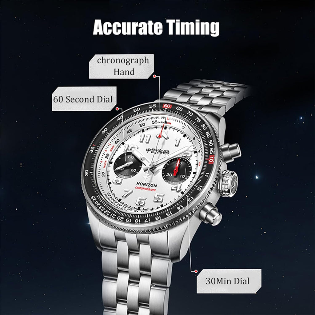 SEA-GULL Relojes mecánicos para hombre, reloj de pulsera automático para hombre, serie Horizon cronógrafo de aleación de titanio, Seagull ST19, luminoso, 1073