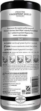Weiman Kit de limpiador y pulido de acero inoxidable, 2 toallitas y paño
