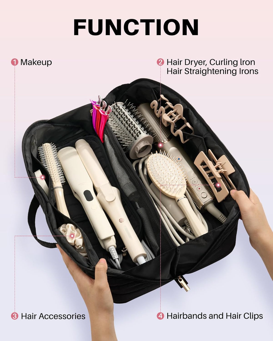 Noldena Hot Tools - Estuche de viaje con bolsa resistente al calor,...