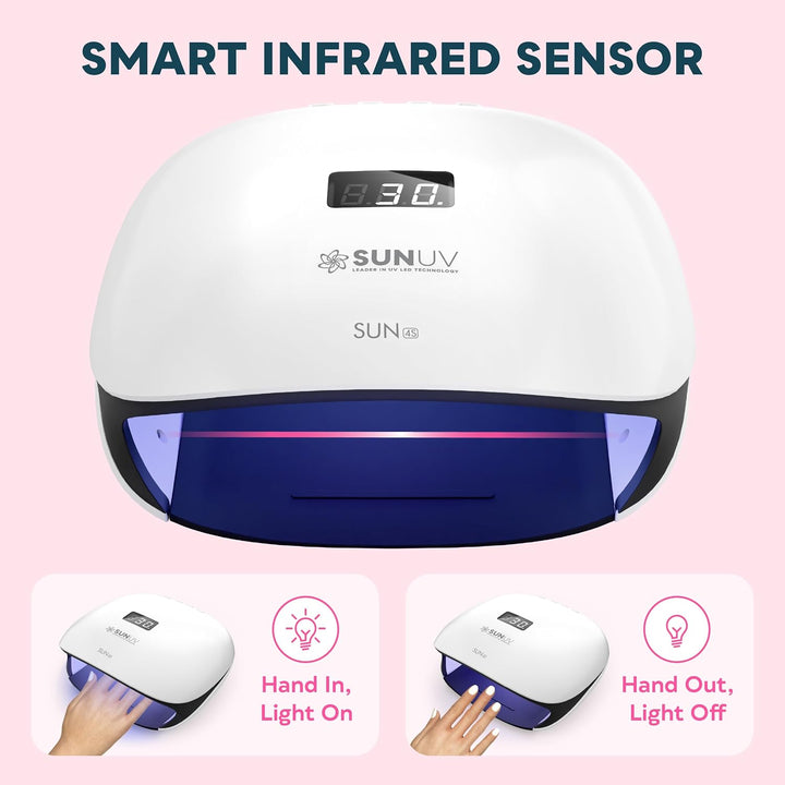 SUNUV Lámpara de uñas UV LED, luz UV para esmalte de uñas de gel co...