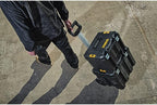 DEWALT Caja de herramientas con ruedas modular, caja de herramientas rodante grande con mango telescópico, portador portátil almacenamiento profundo apilable TSTAK (DWST17820)