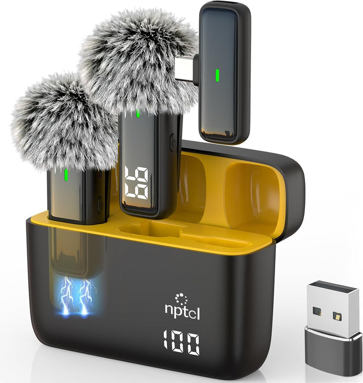 NPTCL Micrófono inalámbrico USB para PC, portátil, iPhone 16\/15, t...