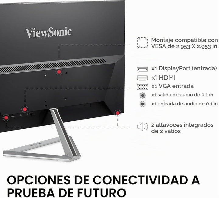 Monitor ViewSonic LED VX2276-SMHD, 22 pulgadas, diseño sin marco, u...