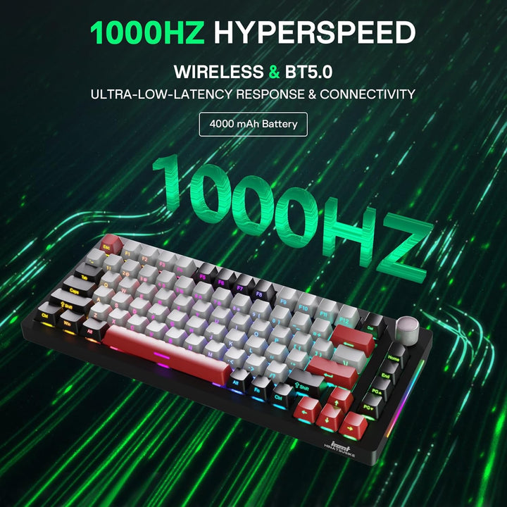 HINATSUSIKE H83 PRO Wireless Mechanical Gaming Keyboard 75% Layout,...
