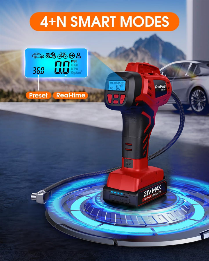 KeenPower Inflador de Neumáticos Digital Inalámbrico Compresor de A...